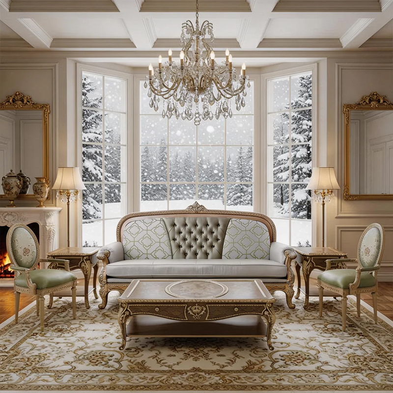 EKAR Genevieve Estate Hand-Carved Wood Sofa with Mixed-Texture Upholstery,EKAR FURNITURE CO.,LTD,EKAR Genevieve Estate Hand-Carved Wood Sofa with Mixed-Texture Upholstery,foshan furniture factory,custom Furniture factory,china furniture factory