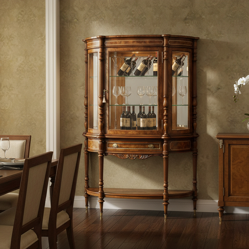 EKAR Regency Heirloom Luxury Vitrine | English Style Curved Glass Wine Cabinet | Premium Custom Furniture,EKAR FURNITURE CO.,LTD,EKAR Regency Heirloom Luxury Vitrine | English Style Curved Glass Wine Cabinet | Premium Custom Furniture,foshan furniture factory,custom Furniture factory,china furniture factory