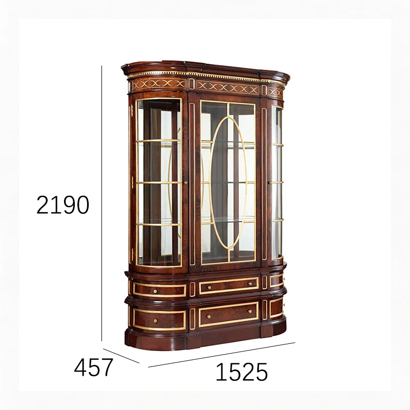 EKAR Royal Regency Luxury Wine Cabinet | English Style Bow-Front Glass Display Case |,EKAR FURNITURE CO.,LTD,EKAR Royal Regency Luxury Wine Cabinet | English Style Bow-Front Glass Display Case |,foshan furniture factory,custom Furniture factory,china furniture factory