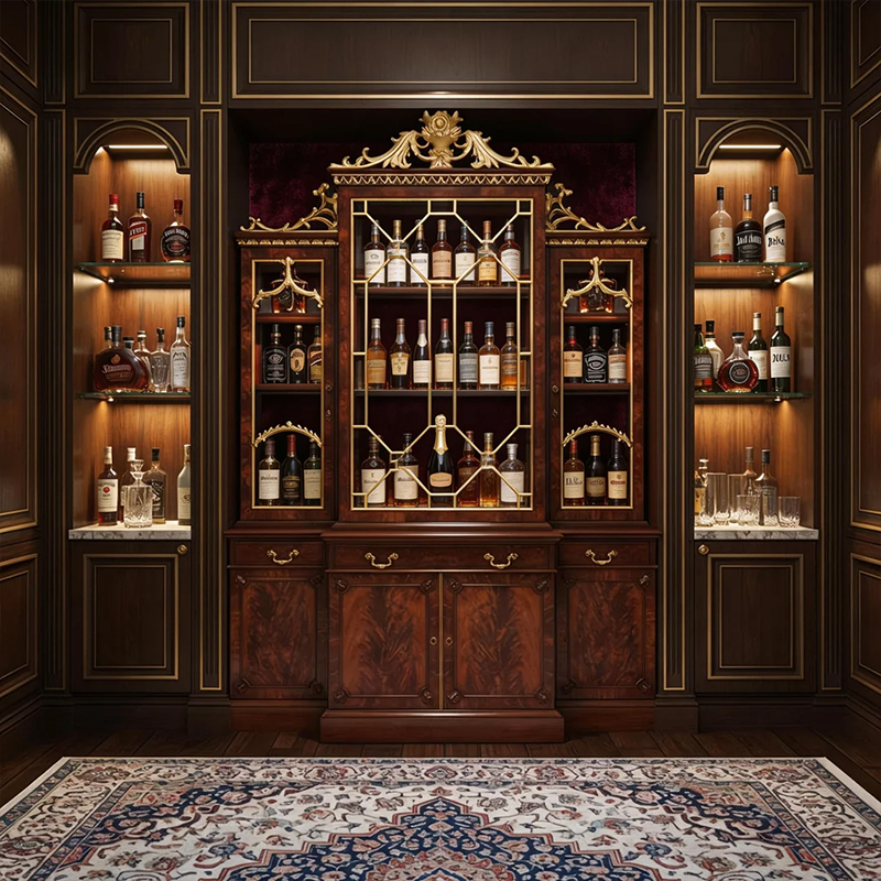 EKAR Windsor Palace Grand Heritage Display Cabinet | Luxury British Style Mahogany Wine Cupboard | Custom Furniture,EKAR FURNITURE CO.,LTD,EKAR Windsor Palace Grand Heritage Display Cabinet | Luxury British Style Mahogany Wine Cupboard | Custom Furniture,foshan furniture factory,custom Furniture factory,china furniture factory