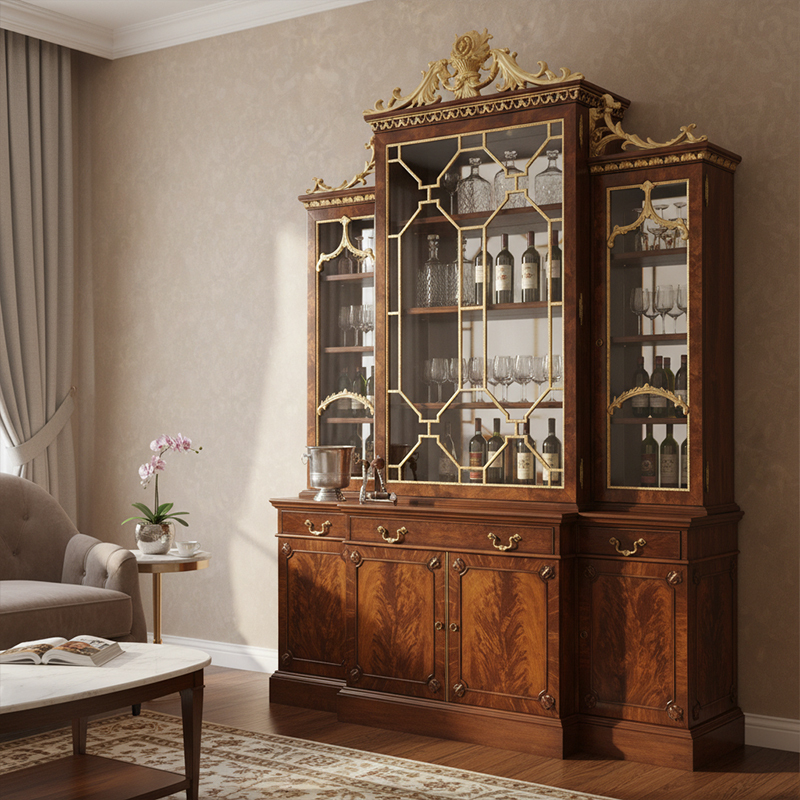 EKAR Windsor Palace Grand Heritage Display Cabinet | Luxury British Style Mahogany Wine Cupboard | Custom Furniture,EKAR FURNITURE CO.,LTD,EKAR Windsor Palace Grand Heritage Display Cabinet | Luxury British Style Mahogany Wine Cupboard | Custom Furniture,foshan furniture factory,custom Furniture factory,china furniture factory