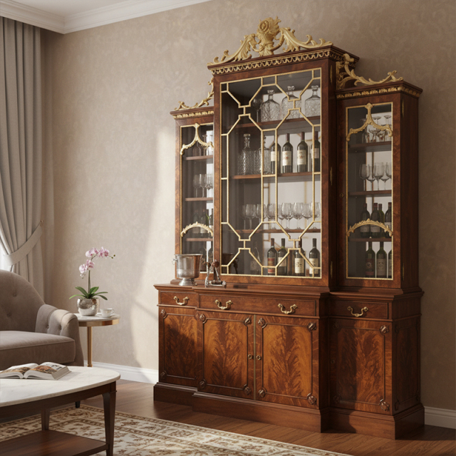 EKAR Windsor Palace Grand Heritage Display Cabinet | Luxury British Style Mahogany Wine Cupboard | Custom Furniture,MY SHOP,EKAR Windsor Palace Grand Heritage Display Cabinet | Luxury British Style Mahogany Wine Cupboard | Custom Furniture,foshan furniture factory,custom Furniture factory,china furniture factory