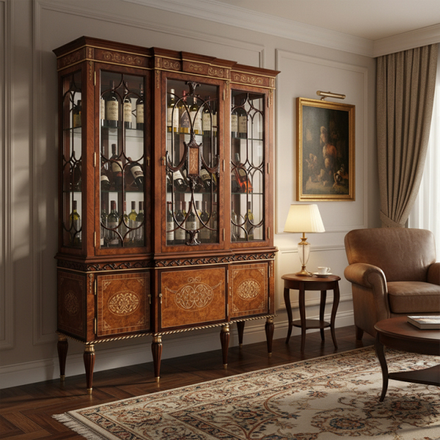EKAR Royal Ambassador Luxury Display Cabinet | English Style Hand-Inlaid Wine Cupboard | Premium Foshan Export Furniture,MY SHOP,EKAR Royal Ambassador Luxury Display Cabinet | English Style Hand-Inlaid Wine Cupboard | Premium Foshan Export Furniture,foshan furniture factory,custom Furniture factory,china furniture factory
