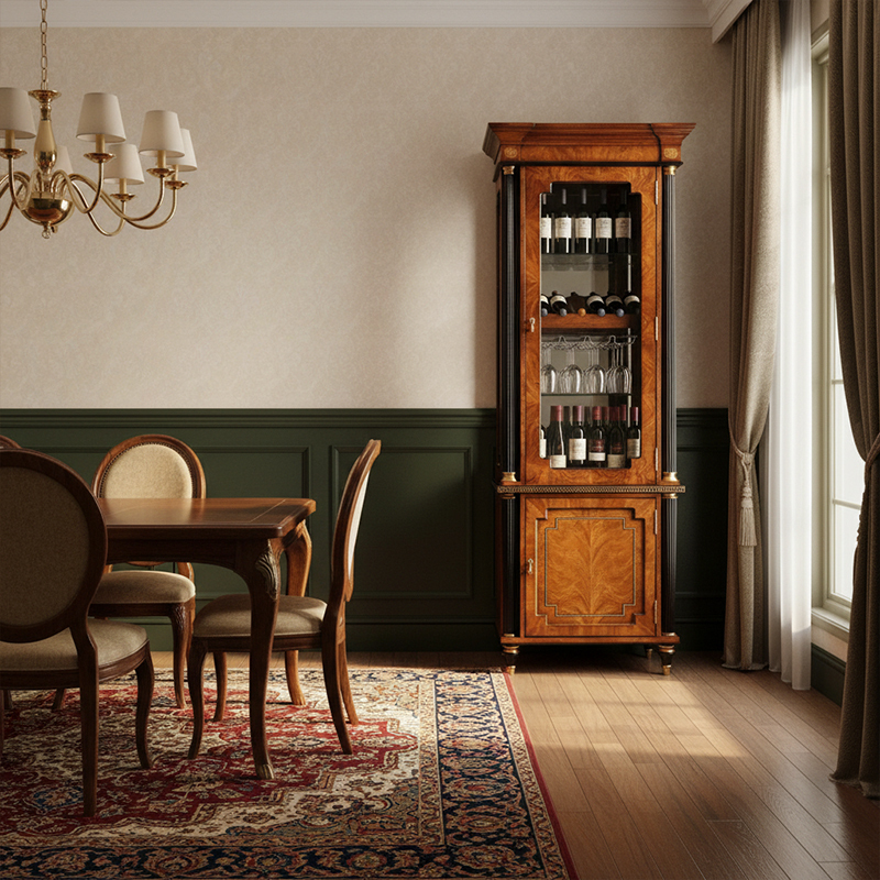 EKAR Royal Manor Luxury Wine Tower | British Style Burl Wood Display Cabinet | Foshan Customized Furniture,EKAR FURNITURE CO.,LTD,EKAR Royal Manor Luxury Wine Tower | British Style Burl Wood Display Cabinet | Foshan Customized Furniture,foshan furniture factory,custom Furniture factory,china furniture factory