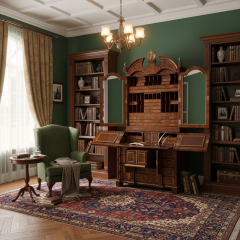 EKAR Sovereign Imperial Secretary Desk | Luxury English Style Bureau Bookcase |,MY SHOP,EKAR Sovereign Imperial Secretary Desk | Luxury English Style Bureau Bookcase |,foshan furniture factory,custom Furniture factory,china furniture factory