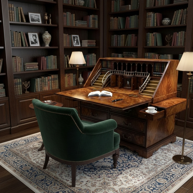 EKAR St. James Luxury Secretary Bureau | Hand-Inlaid English Style Writing Desk | Premium Custom Furniture,EKAR FURNITURE CO.,LTD,EKAR St. James Luxury Secretary Bureau | Hand-Inlaid English Style Writing Desk | Premium Custom Furniture,foshan furniture factory,custom Furniture factory,china furniture factory