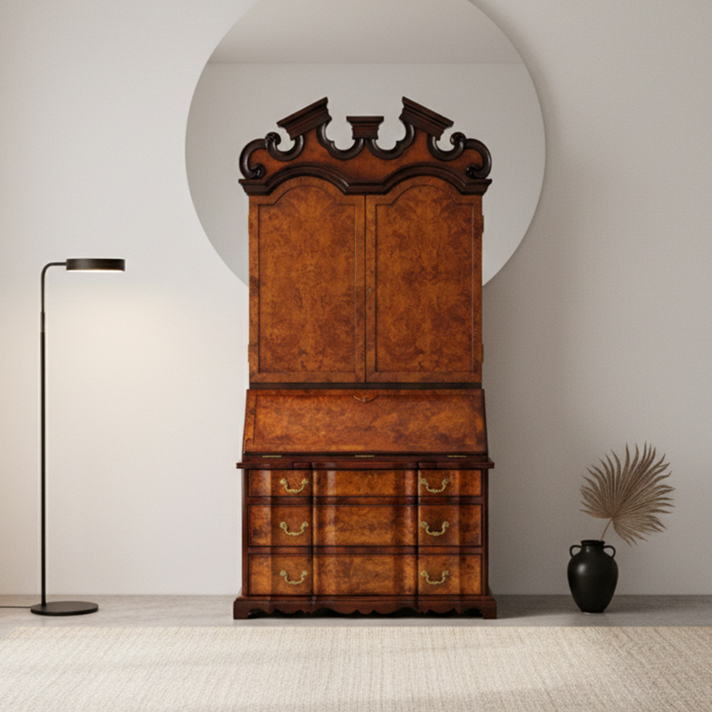 EKAR Sovereign Manor Luxury Secretary Bureau | English Style Burl Wood Desk Cabinet |,MY SHOP,EKAR Sovereign Manor Luxury Secretary Bureau | English Style Burl Wood Desk Cabinet |,foshan furniture factory,custom Furniture factory,china furniture factory