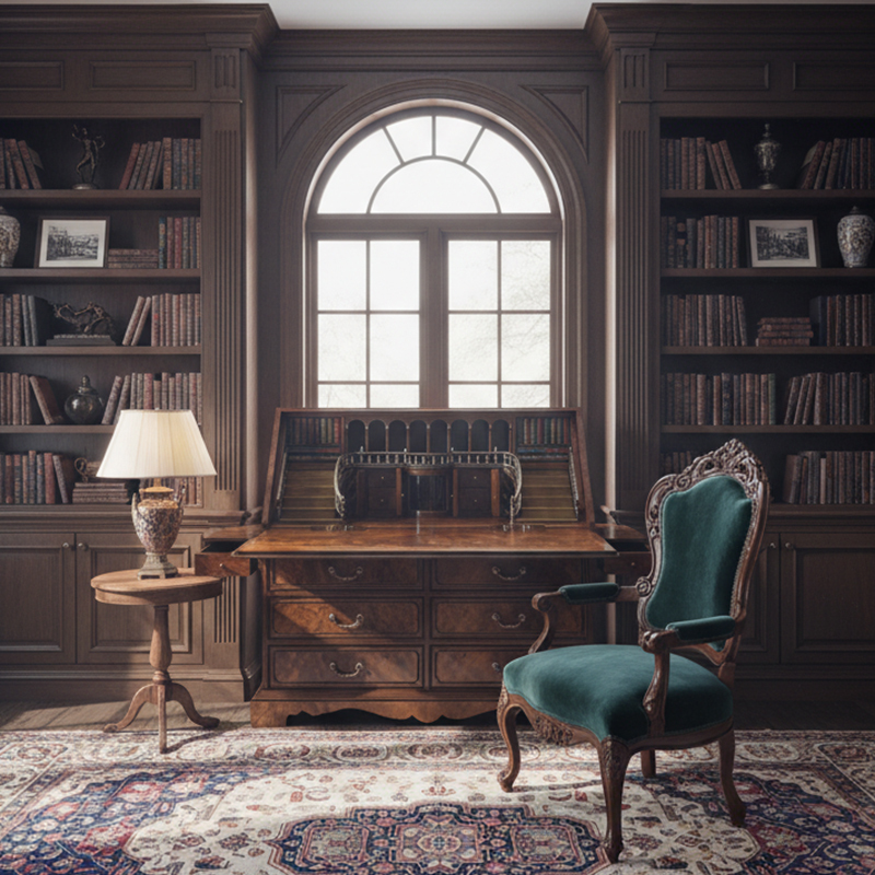 EKAR St. James Luxury Secretary Bureau | Hand-Inlaid English Style Writing Desk | Premium Custom Furniture,MY SHOP,EKAR St. James Luxury Secretary Bureau | Hand-Inlaid English Style Writing Desk | Premium Custom Furniture,foshan furniture factory,custom Furniture factory,china furniture factory