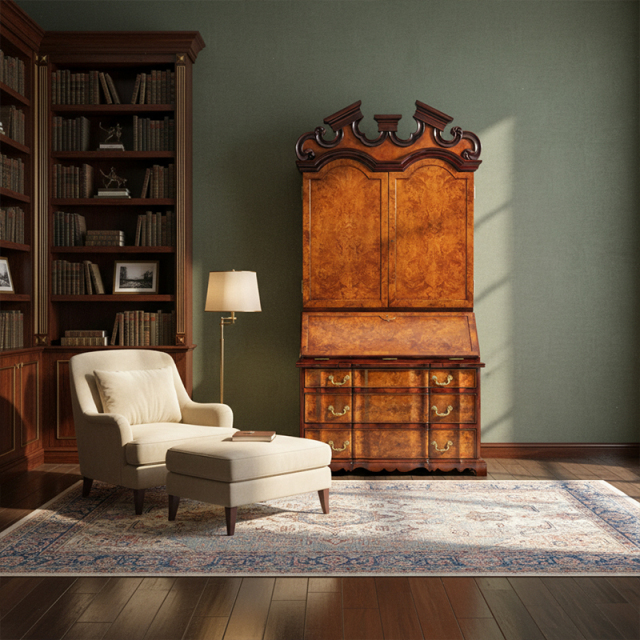 EKAR Sovereign Manor Luxury Secretary Bureau | English Style Burl Wood Desk Cabinet |,MY SHOP,EKAR Sovereign Manor Luxury Secretary Bureau | English Style Burl Wood Desk Cabinet |,foshan furniture factory,custom Furniture factory,china furniture factory