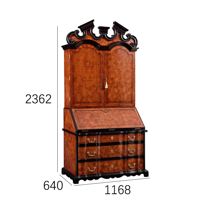 EKAR Sovereign Manor Luxury Secretary Bureau | English Style Burl Wood Desk Cabinet |,MY SHOP,EKAR Sovereign Manor Luxury Secretary Bureau | English Style Burl Wood Desk Cabinet |,foshan furniture factory,custom Furniture factory,china furniture factory