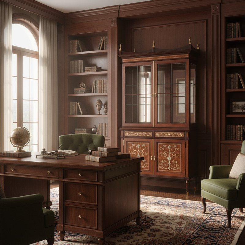 EKAR St. James Heritage Luxury Bookcase | Hand-Inlaid English Style Display Cabinet |,EKAR FURNITURE CO.,LTD,EKAR St. James Heritage Luxury Bookcase | Hand-Inlaid English Style Display Cabinet |,foshan furniture factory,custom Furniture factory,china furniture factory