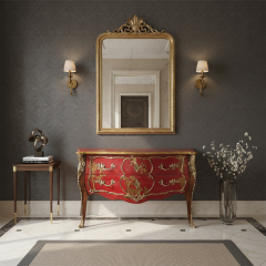 EKAR Imperial Vermilion Hall Cabinet | Ornate British Style Hand-Painted Commode | Premium Custom Furniture,MY SHOP,EKAR Imperial Vermilion Hall Cabinet | Ornate British Style Hand-Painted Commode | Premium Custom Furniture,foshan furniture factory,custom Furniture factory,china furniture factory