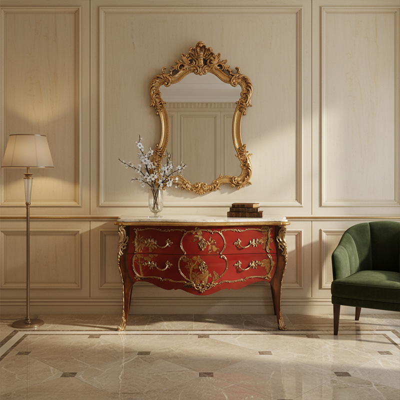 EKAR Imperial Vermilion Hall Cabinet | Ornate British Style Hand-Painted Commode | Premium Custom Furniture,EKAR FURNITURE CO.,LTD,EKAR Imperial Vermilion Hall Cabinet | Ornate British Style Hand-Painted Commode | Premium Custom Furniture,foshan furniture factory,custom Furniture factory,china furniture factory