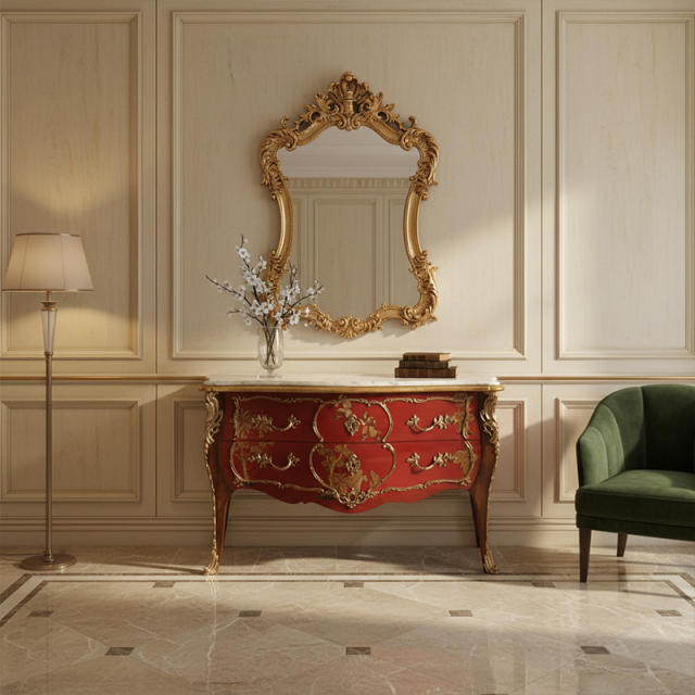 EKAR Imperial Vermilion Hall Cabinet | Ornate British Style Hand-Painted Commode | Premium Custom Furniture,MY SHOP,EKAR Imperial Vermilion Hall Cabinet | Ornate British Style Hand-Painted Commode | Premium Custom Furniture,foshan furniture factory,custom Furniture factory,china furniture factory