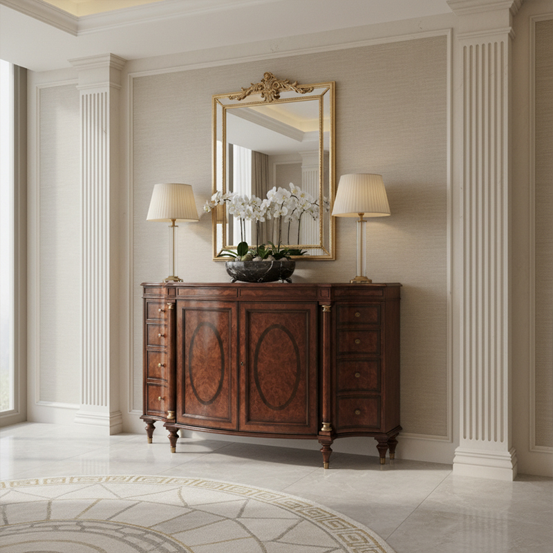 EKAR Marlborough Heritage Sideboard | Luxury English Style Burlwood Entryway Cabinet | EKAR FURNITURE,EKAR FURNITURE CO.,LTD,EKAR Marlborough Heritage Sideboard | Luxury English Style Burlwood Entryway Cabinet | EKAR FURNITURE,foshan furniture factory,custom Furniture factory,china furniture factory