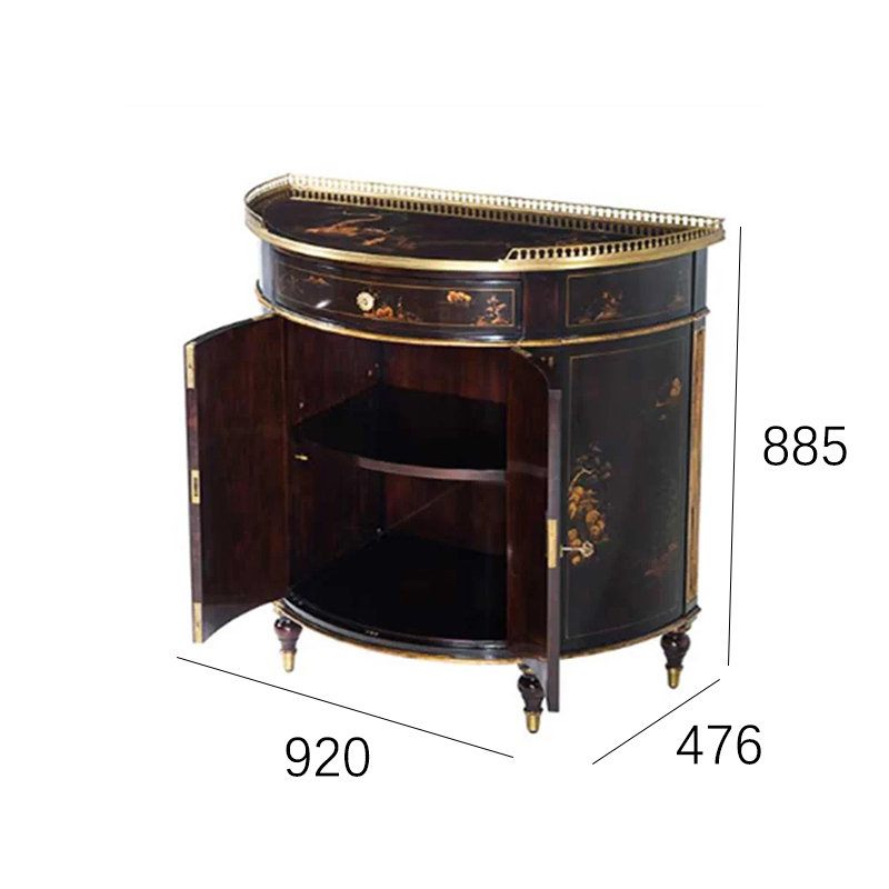 EKAR Dynasty Heritage Luxury Entryway Cabinet | Hand-Painted Chinoiserie Demilune Console |,EKAR FURNITURE CO.,LTD,EKAR Dynasty Heritage Luxury Entryway Cabinet | Hand-Painted Chinoiserie Demilune Console |,foshan furniture factory,custom Furniture factory,china furniture factory