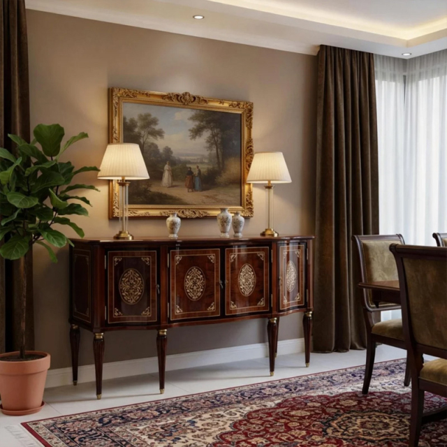 EKAR Regency Heritage Luxury Sideboard | Hand-Inlaid English Style Buffet |,MY SHOP,EKAR Regency Heritage Luxury Sideboard | Hand-Inlaid English Style Buffet |,foshan furniture factory,custom Furniture factory,china furniture factory