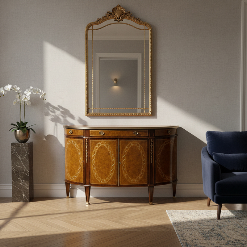 EKAR Buckingham Imperial Luxury Sideboard | Hand-Inlaid English Style Entryway Cabinet | EKAR FURNITURE,EKAR FURNITURE CO.,LTD,EKAR Buckingham Imperial Luxury Sideboard | Hand-Inlaid English Style Entryway Cabinet | EKAR FURNITURE,foshan furniture factory,custom Furniture factory,china furniture factory