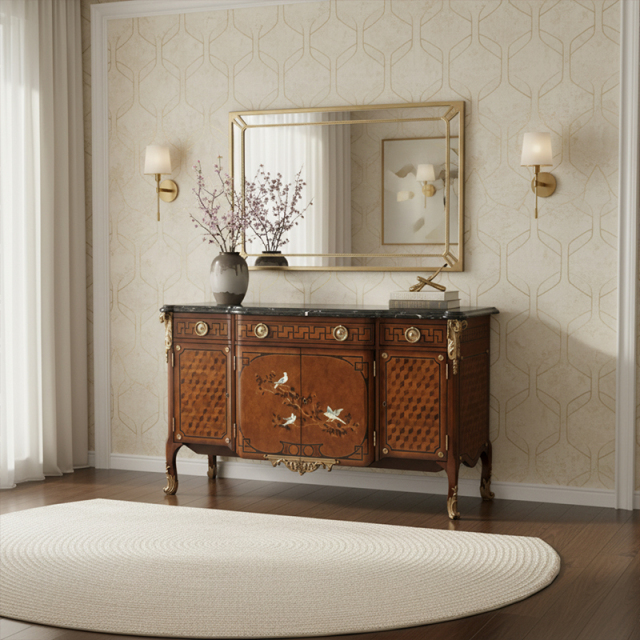 EKAR Imperial Heritage Luxury Hall Cabinet | Hand-Painted Chinoiserie Sideboard |,MY SHOP,EKAR Imperial Heritage Luxury Hall Cabinet | Hand-Painted Chinoiserie Sideboard |,foshan furniture factory,custom Furniture factory,china furniture factory