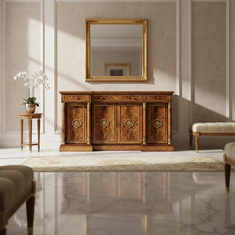 EKAR Marlborough Grand Manor Sideboard | Luxury British Style Burl Wood Hall Cabinet |,EKAR FURNITURE CO.,LTD,EKAR Marlborough Grand Manor Sideboard | Luxury British Style Burl Wood Hall Cabinet |,foshan furniture factory,custom Furniture factory,china furniture factory