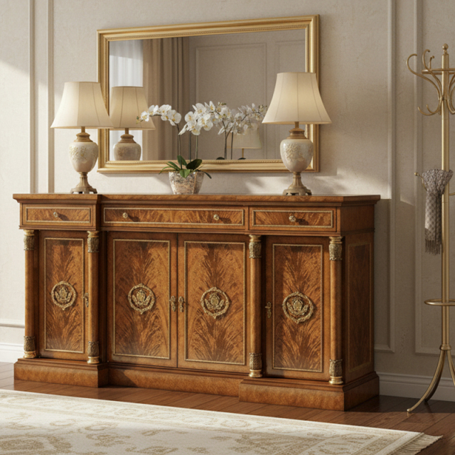 EKAR Marlborough Grand Manor Sideboard | Luxury British Style Burl Wood Hall Cabinet |,MY SHOP,EKAR Marlborough Grand Manor Sideboard | Luxury British Style Burl Wood Hall Cabinet |,foshan furniture factory,custom Furniture factory,china furniture factory