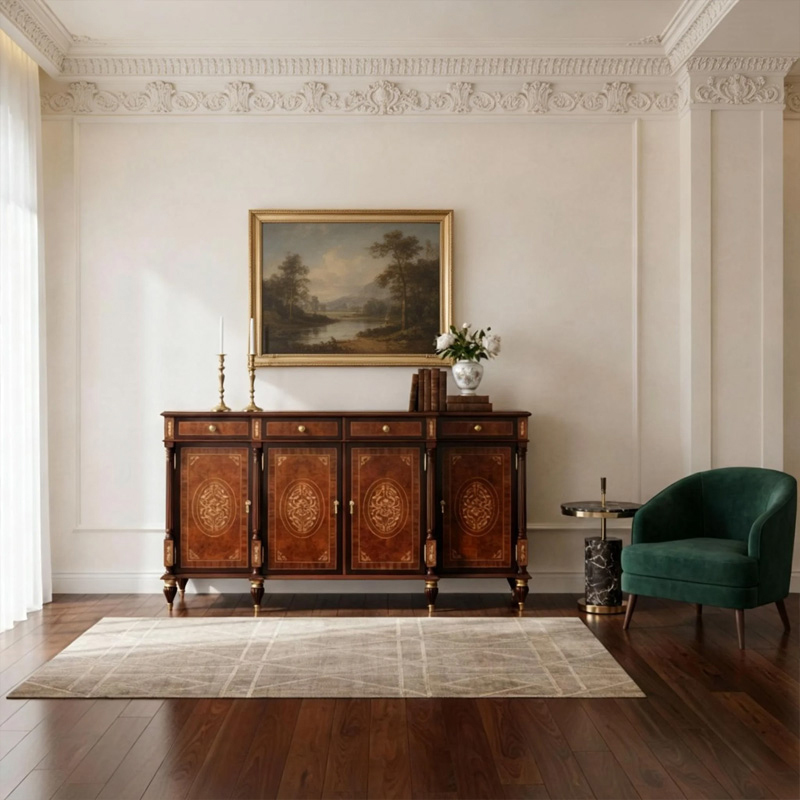 EKAR Regency Sovereign Luxury Sideboard | Hand-Inlaid English Style Buffet | EKAR FURNITURE,EKAR FURNITURE CO.,LTD,EKAR Regency Sovereign Luxury Sideboard | Hand-Inlaid English Style Buffet | EKAR FURNITURE,foshan furniture factory,custom Furniture factory,china furniture factory
