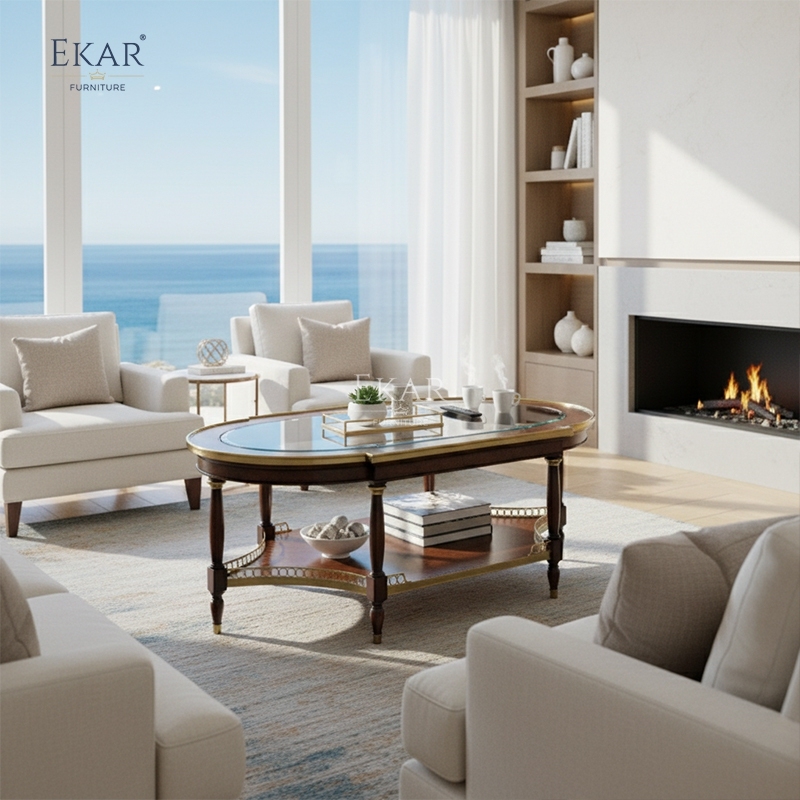 EKAR Royal Victoria Oval Coffee Table | Luxury British Style Glass Center Table |,EKAR FURNITURE CO.,LTD,EKAR Royal Victoria Oval Coffee Table | Luxury British Style Glass Center Table |,foshan furniture factory,custom Furniture factory,china furniture factory