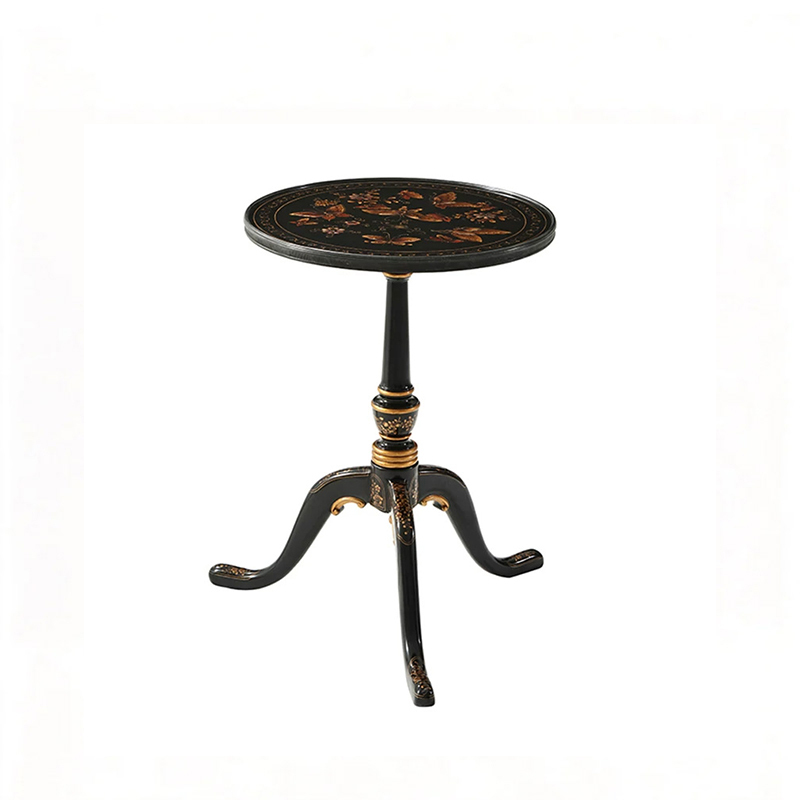EKAR Dynasty Noir Side Table | Hand-Painted Chinoiserie End Table | Luxury English Style Furniture,EKAR FURNITURE CO.,LTD,EKAR Dynasty Noir Side Table | Hand-Painted Chinoiserie End Table | Luxury English Style Furniture,foshan furniture factory,custom Furniture factory,china furniture factory