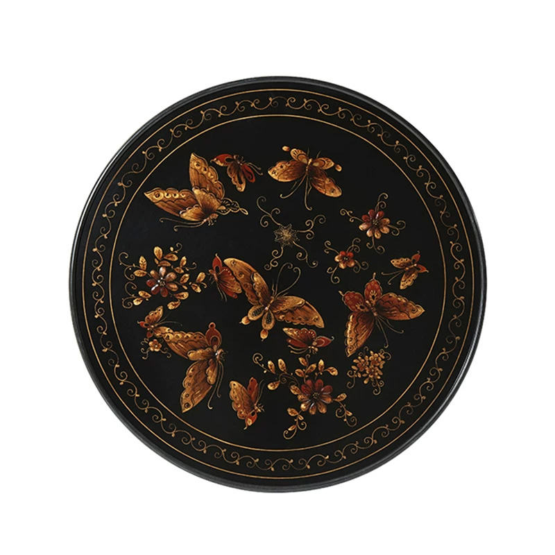 EKAR Dynasty Noir Side Table | Hand-Painted Chinoiserie End Table | Luxury English Style Furniture,EKAR FURNITURE CO.,LTD,EKAR Dynasty Noir Side Table | Hand-Painted Chinoiserie End Table | Luxury English Style Furniture,foshan furniture factory,custom Furniture factory,china furniture factory