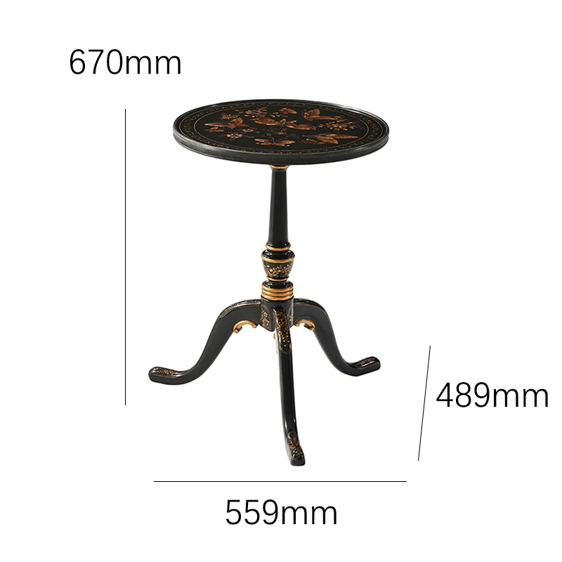 EKAR Dynasty Noir Side Table | Hand-Painted Chinoiserie End Table | Luxury English Style Furniture,EKAR FURNITURE CO.,LTD,EKAR Dynasty Noir Side Table | Hand-Painted Chinoiserie End Table | Luxury English Style Furniture,foshan furniture factory,custom Furniture factory,china furniture factory