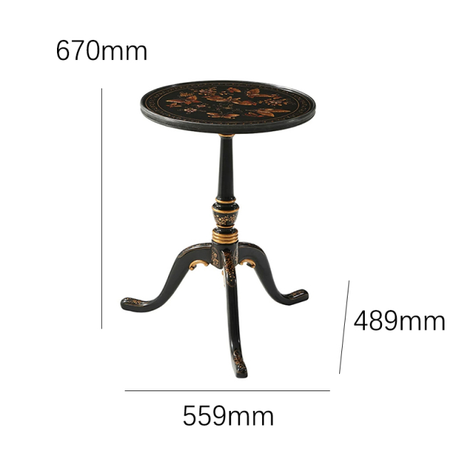 EKAR Dynasty Noir Side Table | Hand-Painted Chinoiserie End Table | Luxury English Style Furniture,EKAR FURNITURE CO.,LTD,EKAR Dynasty Noir Side Table | Hand-Painted Chinoiserie End Table | Luxury English Style Furniture,foshan furniture factory,custom Furniture factory,china furniture factory