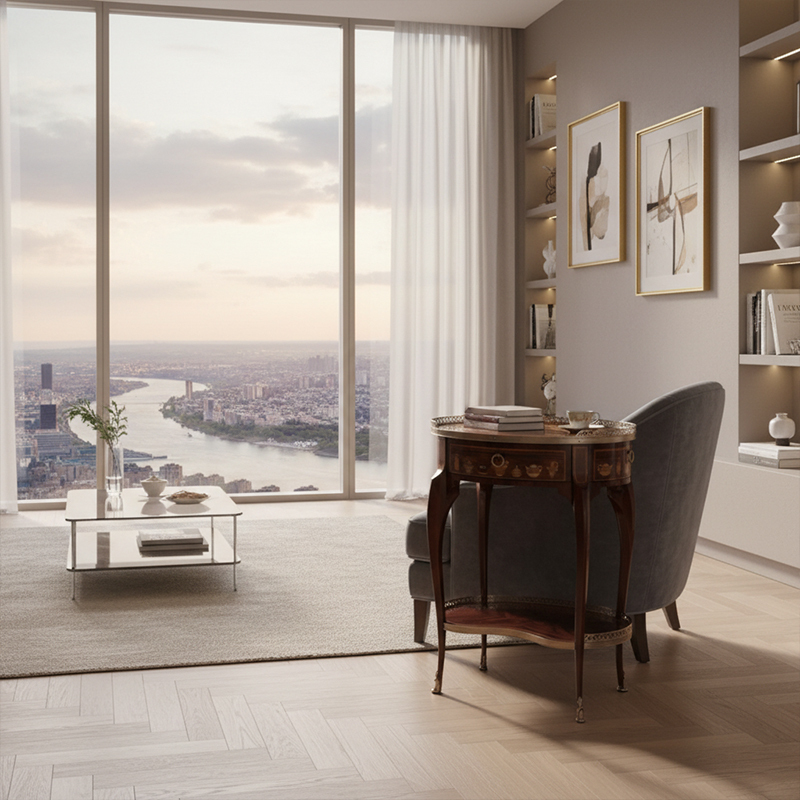 EKAR Royal Manor Side Table | Hand-Inlaid Luxury Accent Table | British Style Custom Furniture,EKAR FURNITURE CO.,LTD,EKAR Royal Manor Side Table | Hand-Inlaid Luxury Accent Table | British Style Custom Furniture,foshan furniture factory,custom Furniture factory,china furniture factory