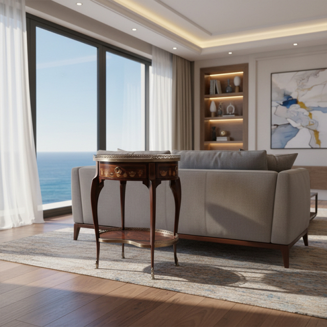 EKAR Royal Manor Side Table | Hand-Inlaid Luxury Accent Table | British Style Custom Furniture,EKAR FURNITURE CO.,LTD,EKAR Royal Manor Side Table | Hand-Inlaid Luxury Accent Table | British Style Custom Furniture,foshan furniture factory,custom Furniture factory,china furniture factory