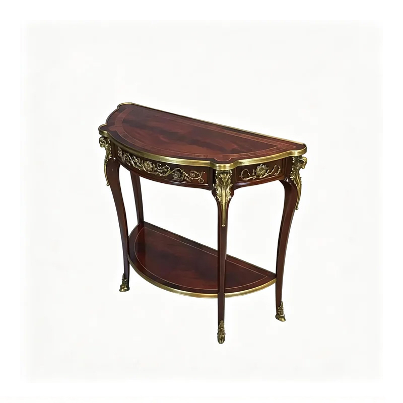 EKAR Sovereign Manor Luxury Console Table | British Style Hand-Inlaid Demilune Hall Cabinet |EKAR FURNITUR,EKAR FURNITURE CO.,LTD,EKAR Sovereign Manor Luxury Console Table | British Style Hand-Inlaid Demilune Hall Cabinet |EKAR FURNITUR,foshan furniture factory,custom Furniture factory,china furniture factory