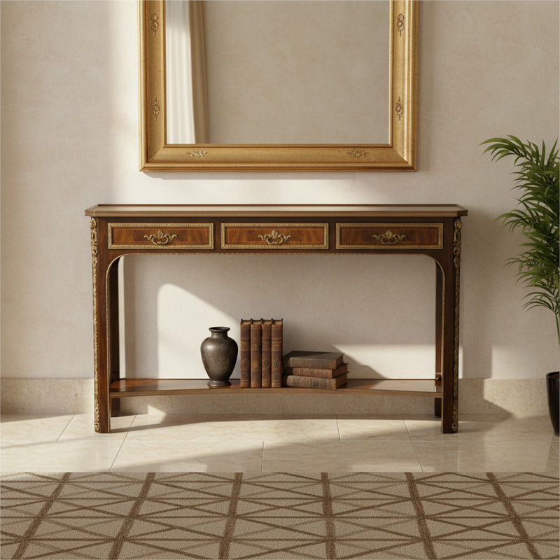 EKAR Furniture | Regency Grandeur Burl Walnut Console Table - British Classical Style,EKAR FURNITURE CO.,LTD,EKAR Furniture | Regency Grandeur Burl Walnut Console Table - British Classical Style,foshan furniture factory,custom Furniture factory,china furniture factory