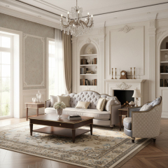 EKAR Sovereign Serpentine Luxury Sofa | Tufted American Classic Couch | Custom High-End Parlor Seating,EKAR FURNITURE CO.,LTD,EKAR Sovereign Serpentine Luxury Sofa | Tufted American Classic Couch | Custom High-End Parlor Seating,foshan furniture factory,custom Furniture factory,china furniture factory