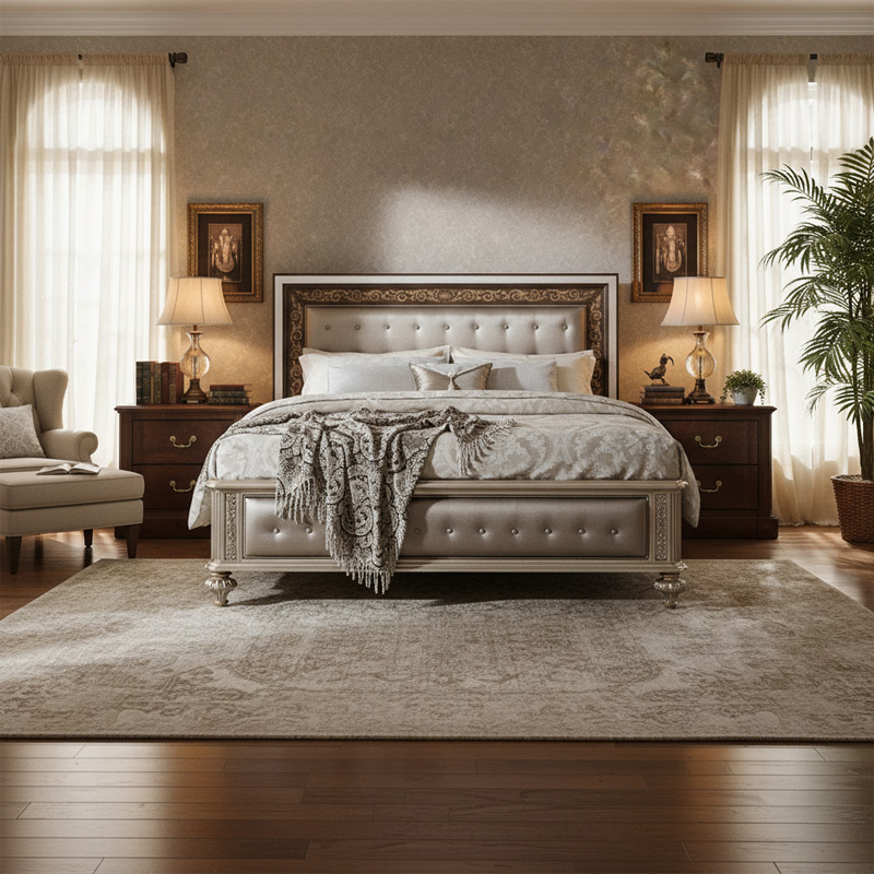 EKAR Zenith Imperial Tufted Bed | Luxury Neoclassical Champagne Bedroom Furniture | Foshan Custom Factory,EKAR FURNITURE CO.,LTD,EKAR Zenith Imperial Tufted Bed | Luxury Neoclassical Champagne Bedroom Furniture | Foshan Custom Factory,foshan furniture factory,custom Furniture factory,china furniture factory