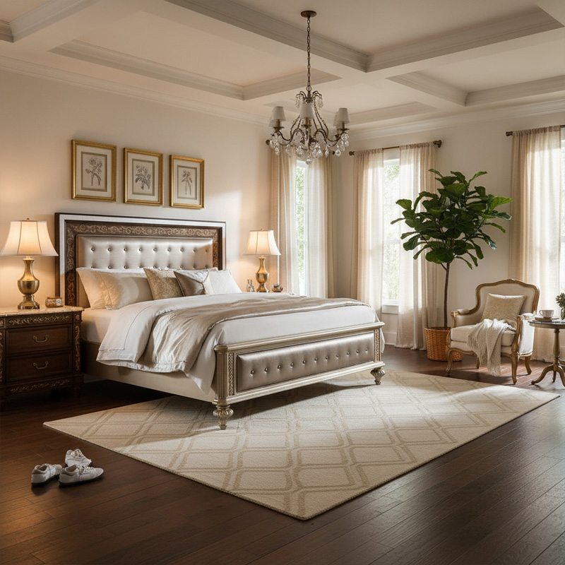 EKAR Zenith Imperial Tufted Bed | Luxury Neoclassical Champagne Bedroom Furniture | Foshan Custom Factory,EKAR FURNITURE CO.,LTD,EKAR Zenith Imperial Tufted Bed | Luxury Neoclassical Champagne Bedroom Furniture | Foshan Custom Factory,foshan furniture factory,custom Furniture factory,china furniture factory