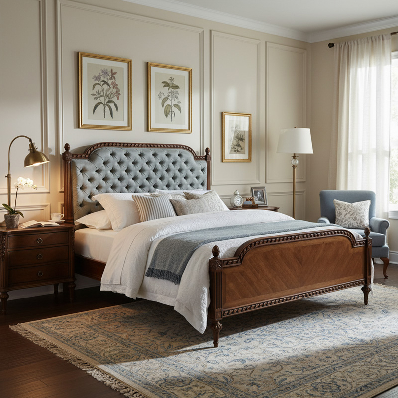 EKAR Heritage Sovereign Luxury Bed | American Style Tufted Headboard Bed Frame | Premium Master Bedroom Furniture,EKAR FURNITURE CO.,LTD,EKAR Heritage Sovereign Luxury Bed | American Style Tufted Headboard Bed Frame | Premium Master Bedroom Furniture,foshan furniture factory,custom Furniture factory,china furniture factory