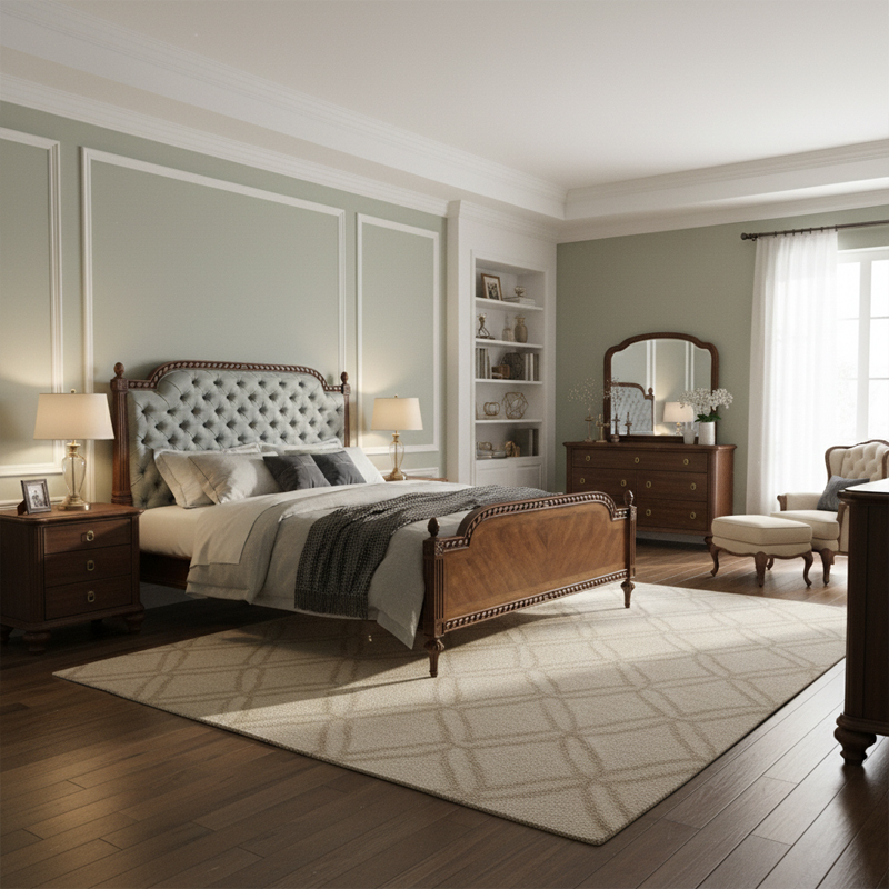 EKAR Heritage Sovereign Luxury Bed | American Style Tufted Headboard Bed Frame | Premium Master Bedroom Furniture,EKAR FURNITURE CO.,LTD,EKAR Heritage Sovereign Luxury Bed | American Style Tufted Headboard Bed Frame | Premium Master Bedroom Furniture,foshan furniture factory,custom Furniture factory,china furniture factory