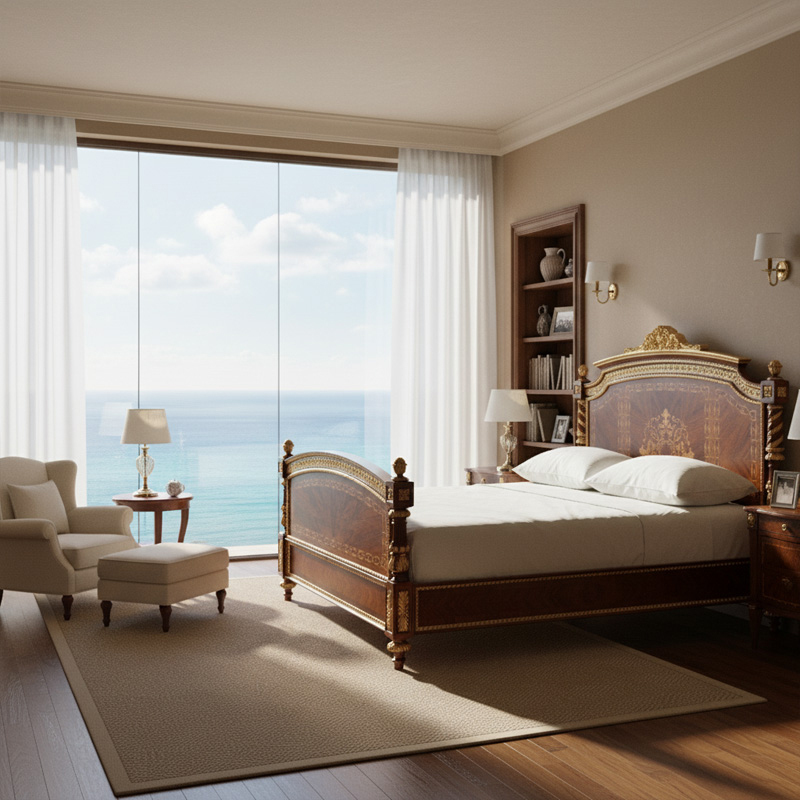 EKAR Sovereign Heritage Grand Bed | Hand-Carved Luxury Inlaid Bed Frame | EKAR FURNITURE,EKAR FURNITURE CO.,LTD,EKAR Sovereign Heritage Grand Bed | Hand-Carved Luxury Inlaid Bed Frame | EKAR FURNITURE,foshan furniture factory,custom Furniture factory,china furniture factory