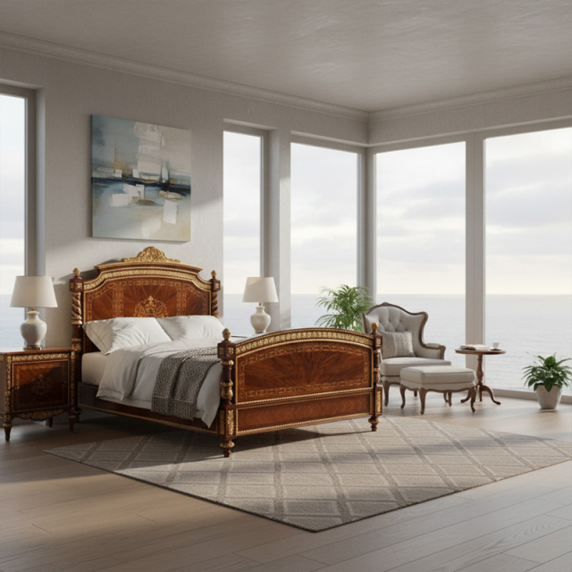 EKAR Sovereign Heritage Grand Bed | Hand-Carved Luxury Inlaid Bed Frame | EKAR FURNITURE,EKAR FURNITURE CO.,LTD,EKAR Sovereign Heritage Grand Bed | Hand-Carved Luxury Inlaid Bed Frame | EKAR FURNITURE,foshan furniture factory,custom Furniture factory,china furniture factory