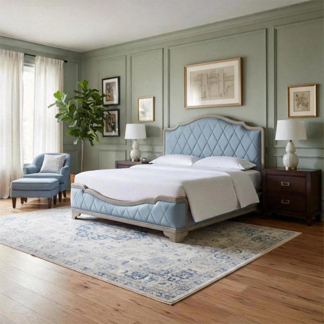 EKAR Furniture | Morgan Manor Diamond-Tufted Luxury Bed Frame - American Classical Style,EKAR FURNITURE CO.,LTD,EKAR Furniture | Morgan Manor Diamond-Tufted Luxury Bed Frame - American Classical Style,foshan furniture factory,custom Furniture factory,china furniture factory