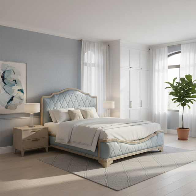 EKAR Furniture | Morgan Manor Diamond-Tufted Luxury Bed Frame - American Classical Style,EKAR FURNITURE CO.,LTD,EKAR Furniture | Morgan Manor Diamond-Tufted Luxury Bed Frame - American Classical Style,foshan furniture factory,custom Furniture factory,china furniture factory