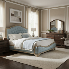 EKAR Furniture | Morgan Manor Diamond-Tufted Luxury Bed Frame - American Classical Style,EKAR FURNITURE CO.,LTD,EKAR Furniture | Morgan Manor Diamond-Tufted Luxury Bed Frame - American Classical Style,foshan furniture factory,custom Furniture factory,china furniture factory