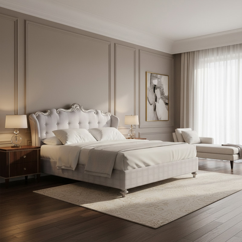 EKAR Furniture | Windsor Serenity Wingback Bed - Luxury Tufted American Classical Bed Frame,EKAR FURNITURE CO.,LTD,EKAR Furniture | Windsor Serenity Wingback Bed - Luxury Tufted American Classical Bed Frame,foshan furniture factory,custom Furniture factory,china furniture factory