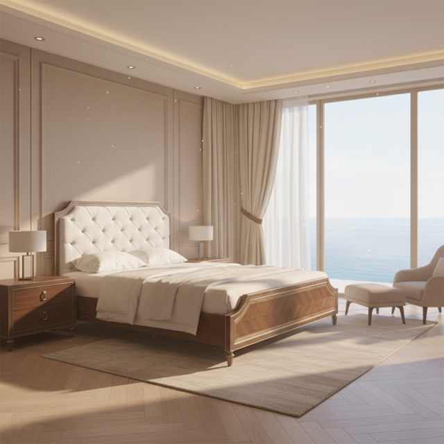 EKAR Belvedere Heritage Luxury Bed | American Classic Tufted Headboard & Inlaid Wood Bed Frame,EKAR FURNITURE CO.,LTD,EKAR Belvedere Heritage Luxury Bed | American Classic Tufted Headboard & Inlaid Wood Bed Frame,foshan furniture factory,custom Furniture factory,china furniture factory