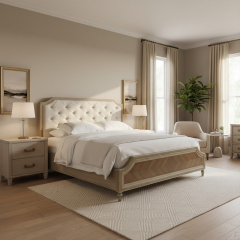 EKAR Belvedere Heritage Luxury Bed | American Classic Tufted Headboard & Inlaid Wood Bed Frame,EKAR FURNITURE CO.,LTD,EKAR Belvedere Heritage Luxury Bed | American Classic Tufted Headboard & Inlaid Wood Bed Frame,foshan furniture factory,custom Furniture factory,china furniture factory