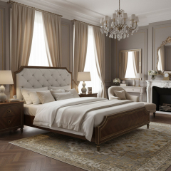 EKAR Belvedere Heritage Luxury Bed | American Classic Tufted Headboard & Inlaid Wood Bed Frame,EKAR FURNITURE CO.,LTD,EKAR Belvedere Heritage Luxury Bed | American Classic Tufted Headboard & Inlaid Wood Bed Frame,foshan furniture factory,custom Furniture factory,china furniture factory