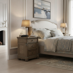 EKAR Sovereign Manor Luxury Nightstand | Hand-Carved Weathered Wood Bedside Chest |,EKAR FURNITURE CO.,LTD,EKAR Sovereign Manor Luxury Nightstand | Hand-Carved Weathered Wood Bedside Chest |,foshan furniture factory,custom Furniture factory,china furniture factory